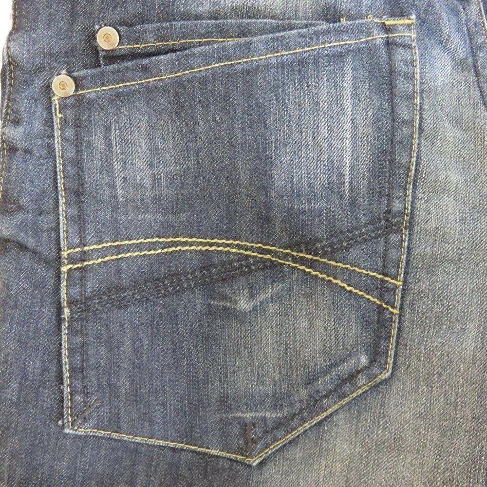 C & A Here There 16 Girls Denim Jean Bermuda Shorts Dark Blue Green Lining - Picture 3 of 9